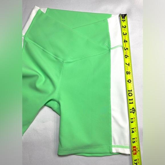 Activewear Shorts Rib Cross Waist Neon Apple Bike Yoga Shorts Gym - Picture 6 of 10